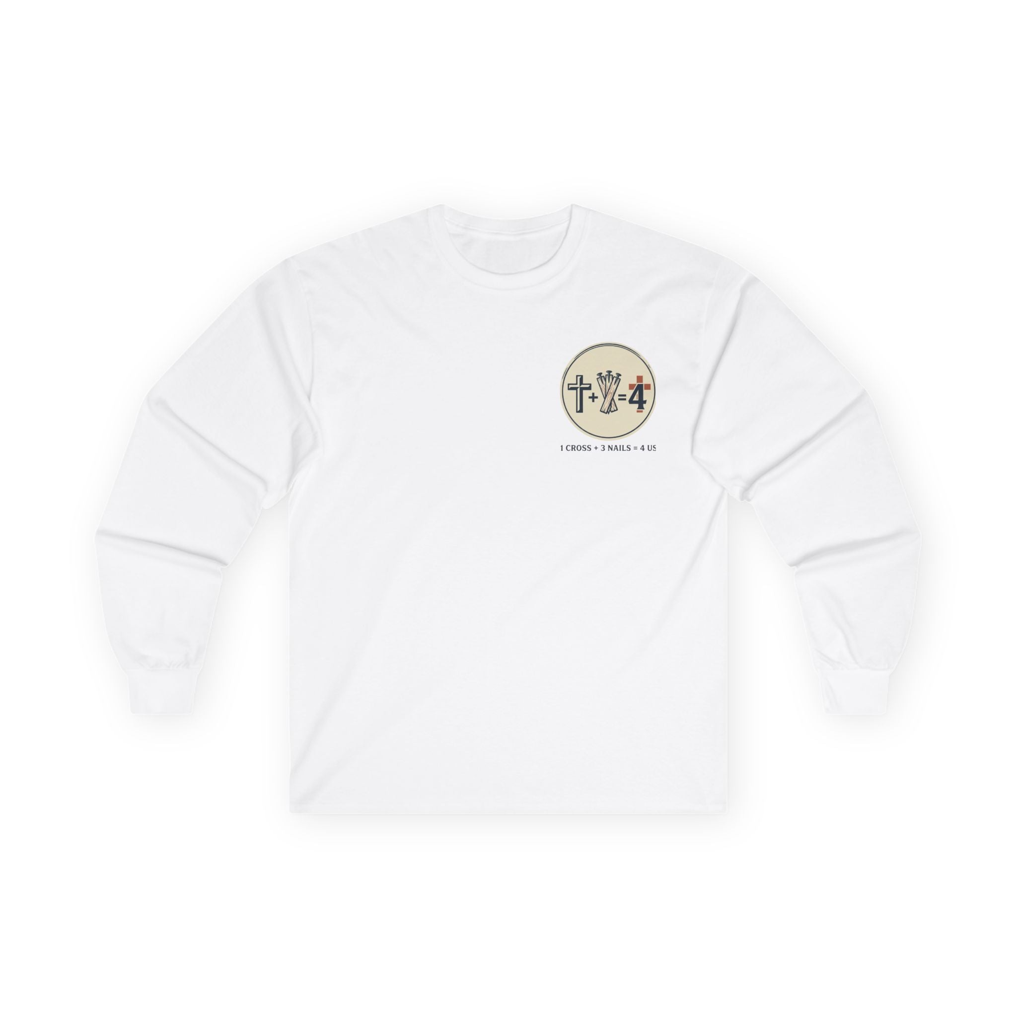 Christian Faith Long Sleeve Tee — "Cross. Wave. Fish." Minimalist Spiritual Shirt