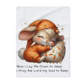 Arctic Fleece Blanket — Cute Sleeping Bunny with 'Now I Lay Me Down to Sleep' Prayer