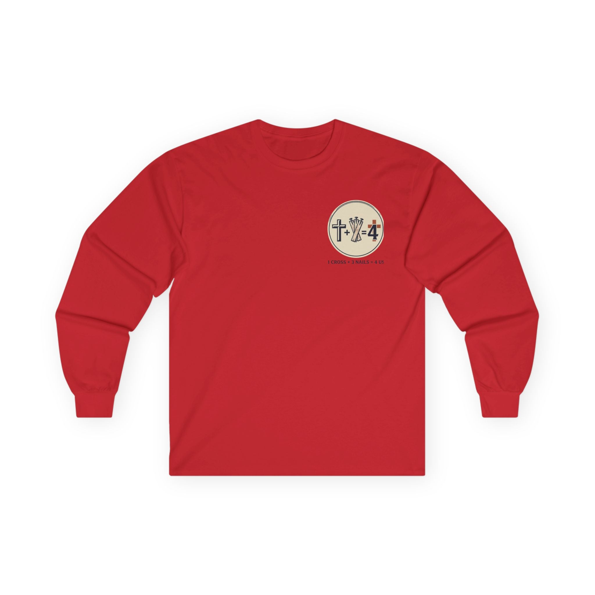 Christian Faith Long Sleeve Tee — "Cross. Wave. Fish." Minimalist Spiritual Shirt