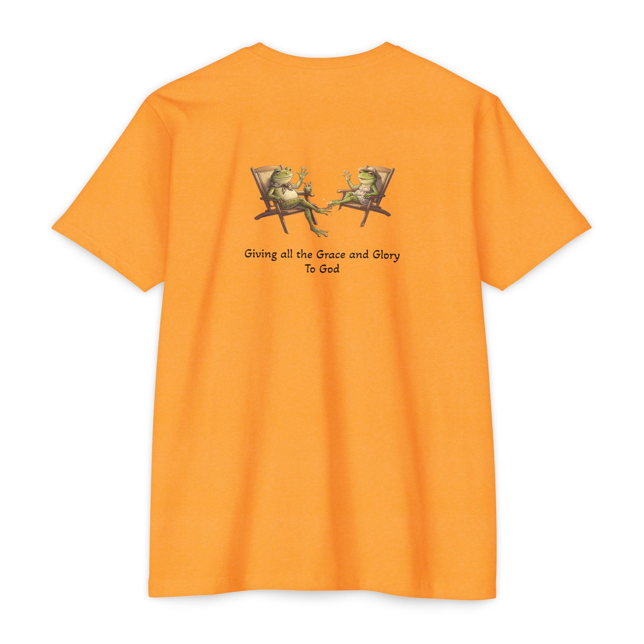 Christian Frog Relaxation Tee — "Giving all the Grace and Glory to God"