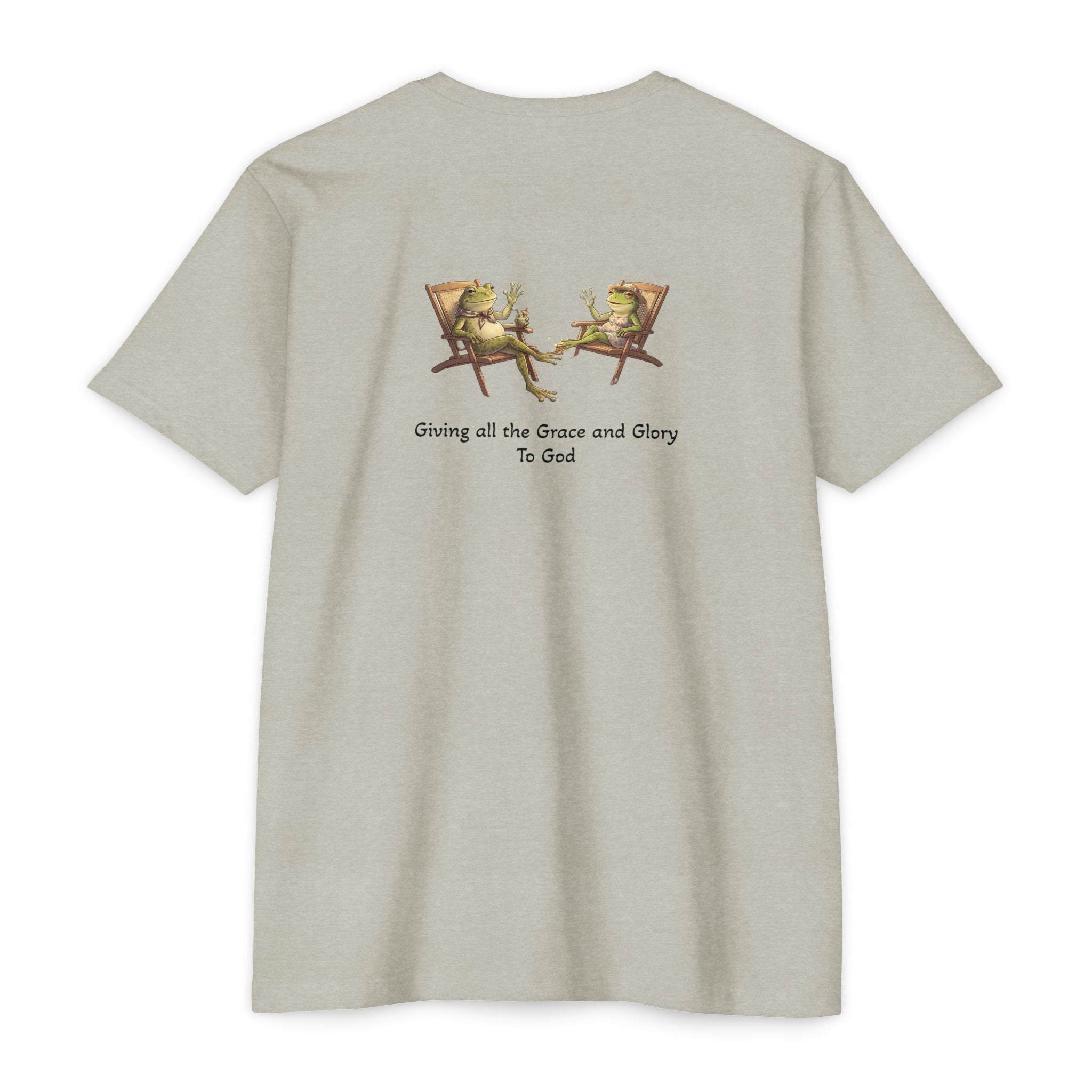 Christian Frog Relaxation Tee — "Giving all the Grace and Glory to God"