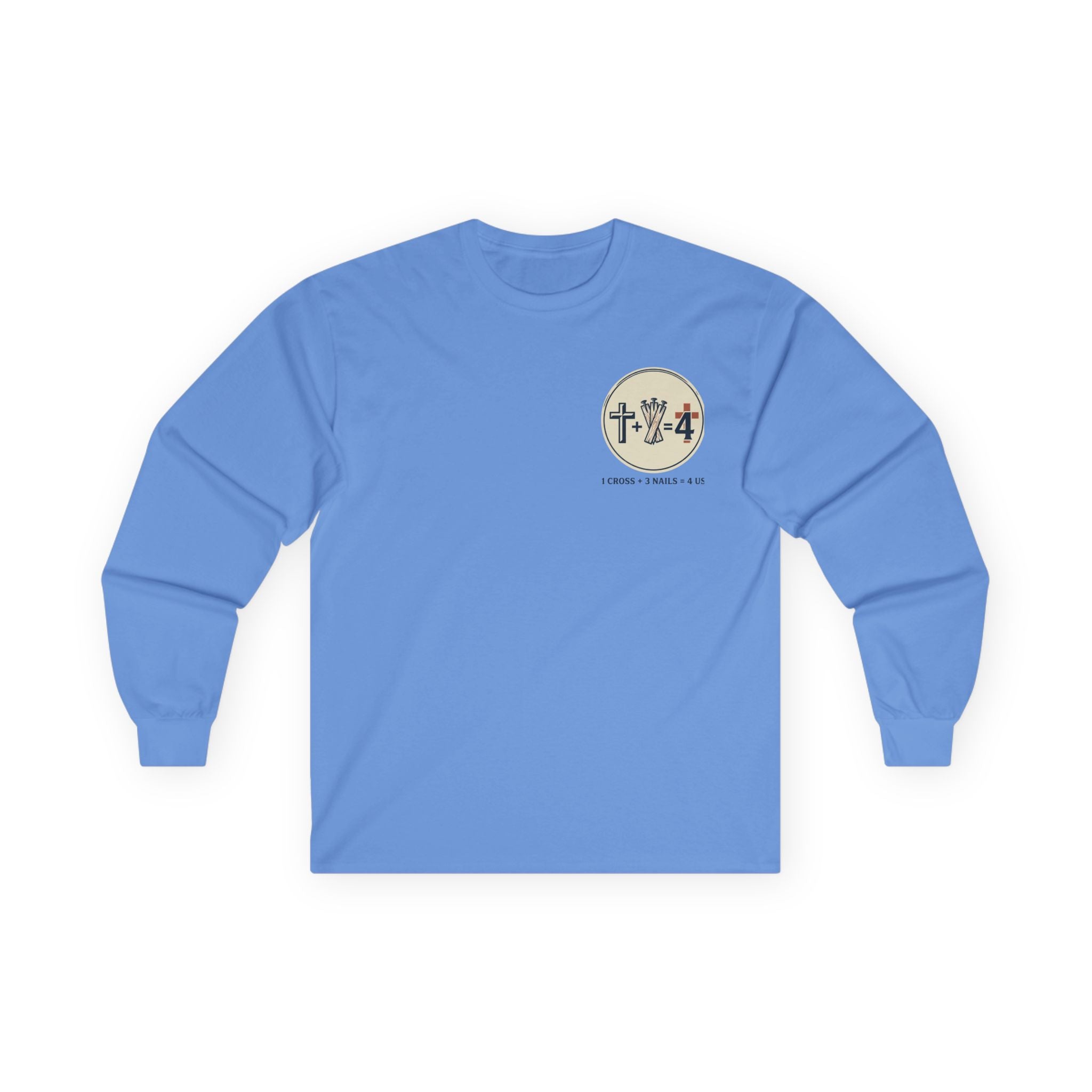 Christian Faith Long Sleeve Tee — "Cross. Wave. Fish." Minimalist Spiritual Shirt