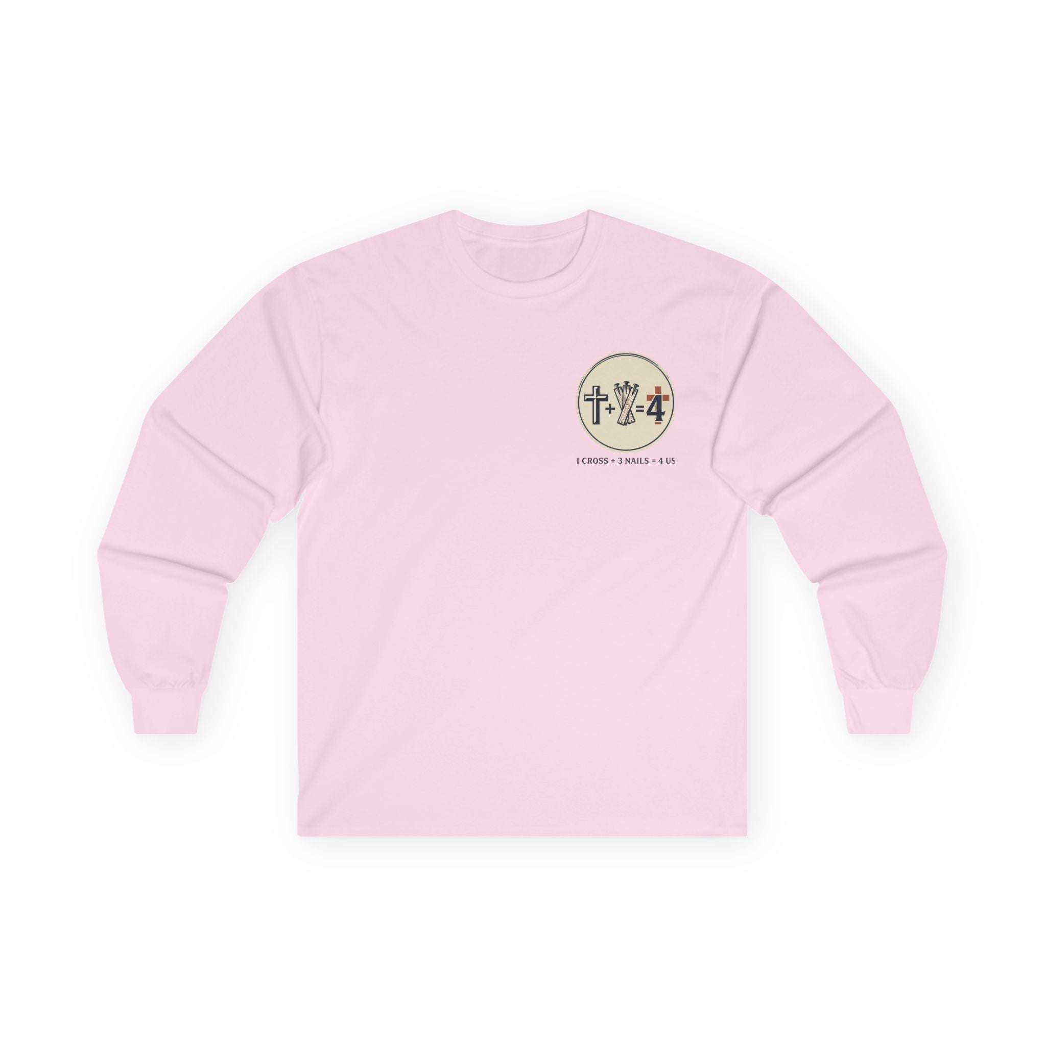 Christian Faith Long Sleeve Tee — "Cross. Wave. Fish." Minimalist Spiritual Shirt