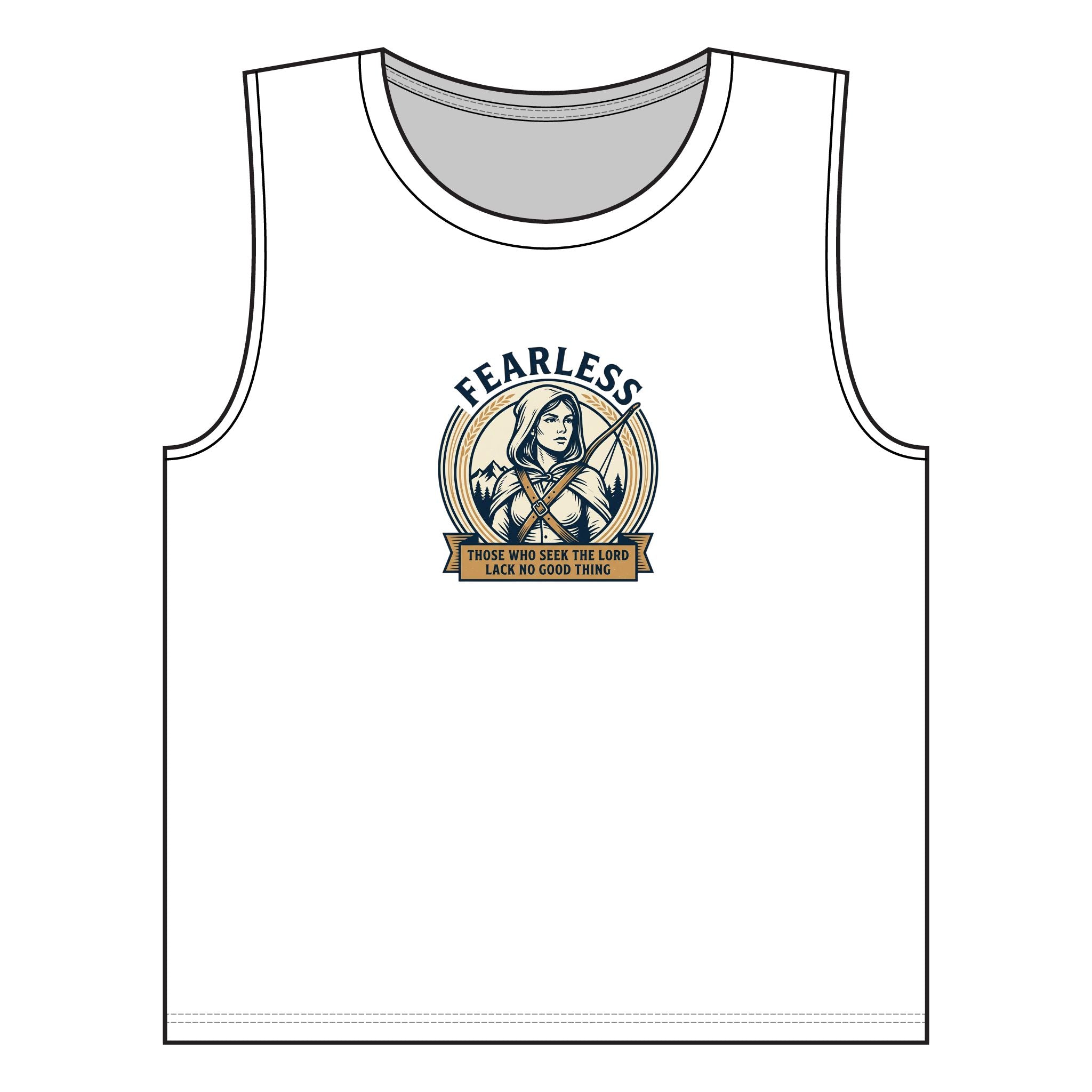 Fearless Women's Muscle Tank — "Fearless" Empowerment Graphic