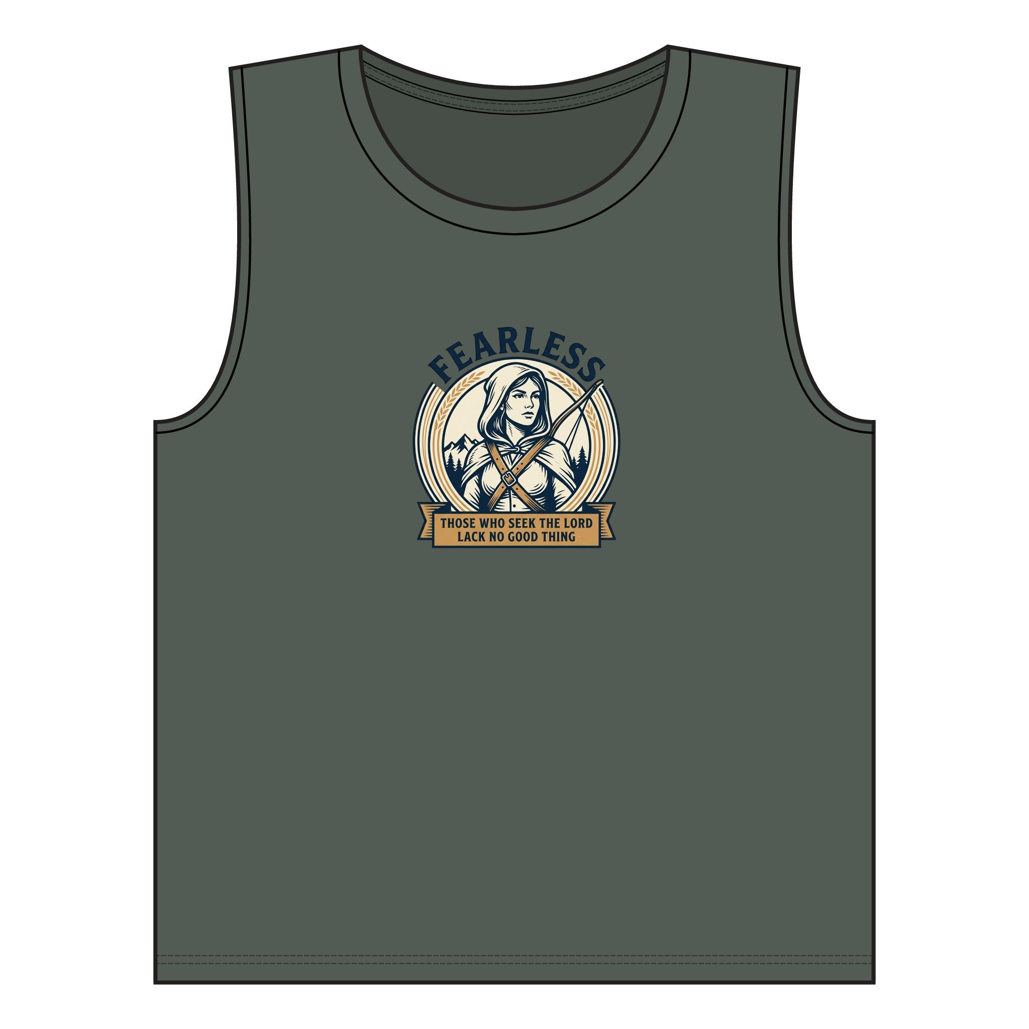 Fearless Women's Muscle Tank — "Fearless" Empowerment Graphic