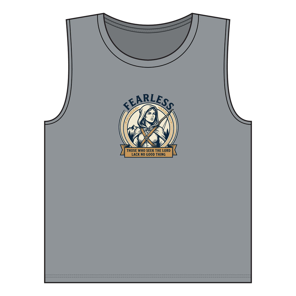 Fearless Women's Muscle Tank — "Fearless" Empowerment Graphic