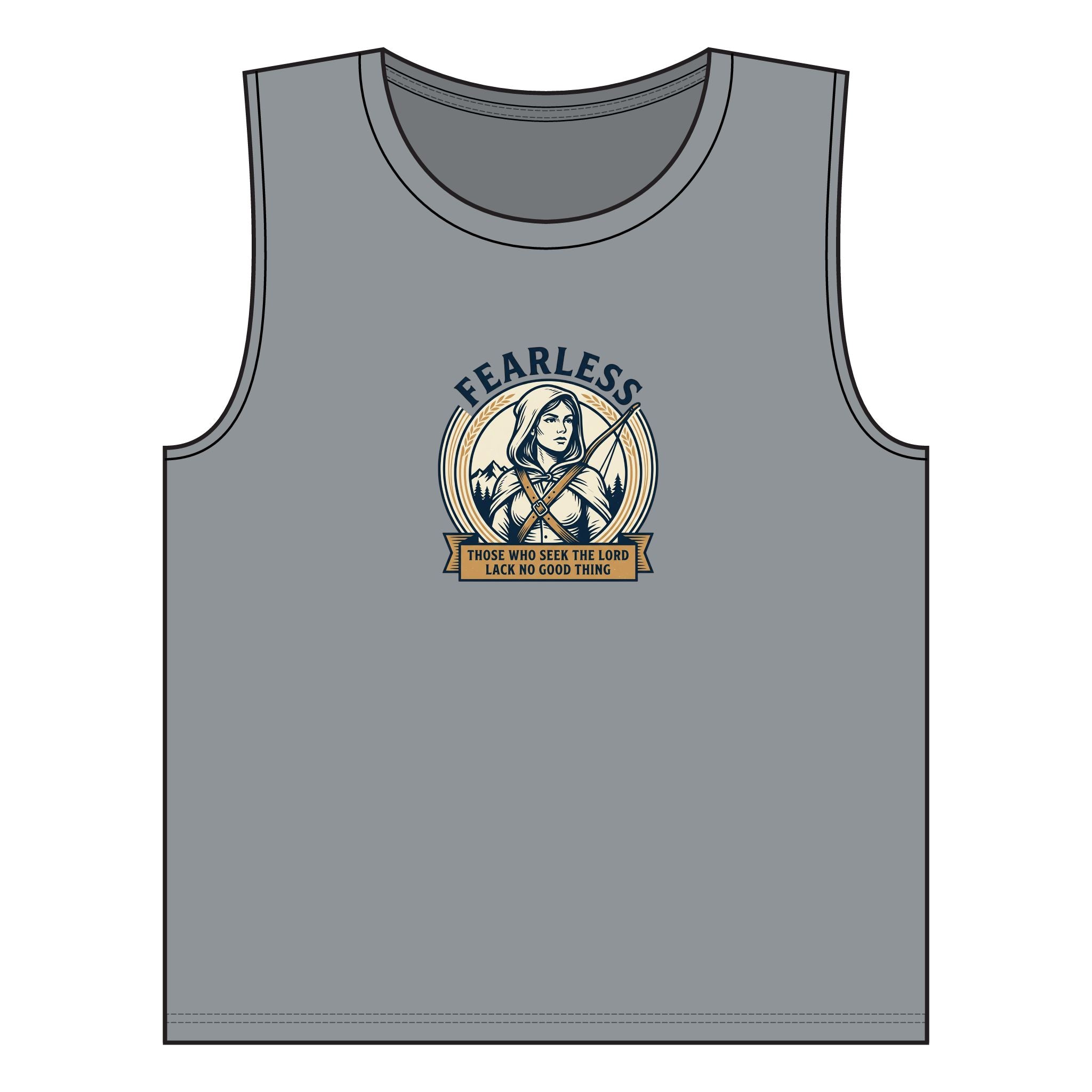 Fearless Women's Muscle Tank — "Fearless" Empowerment Graphic