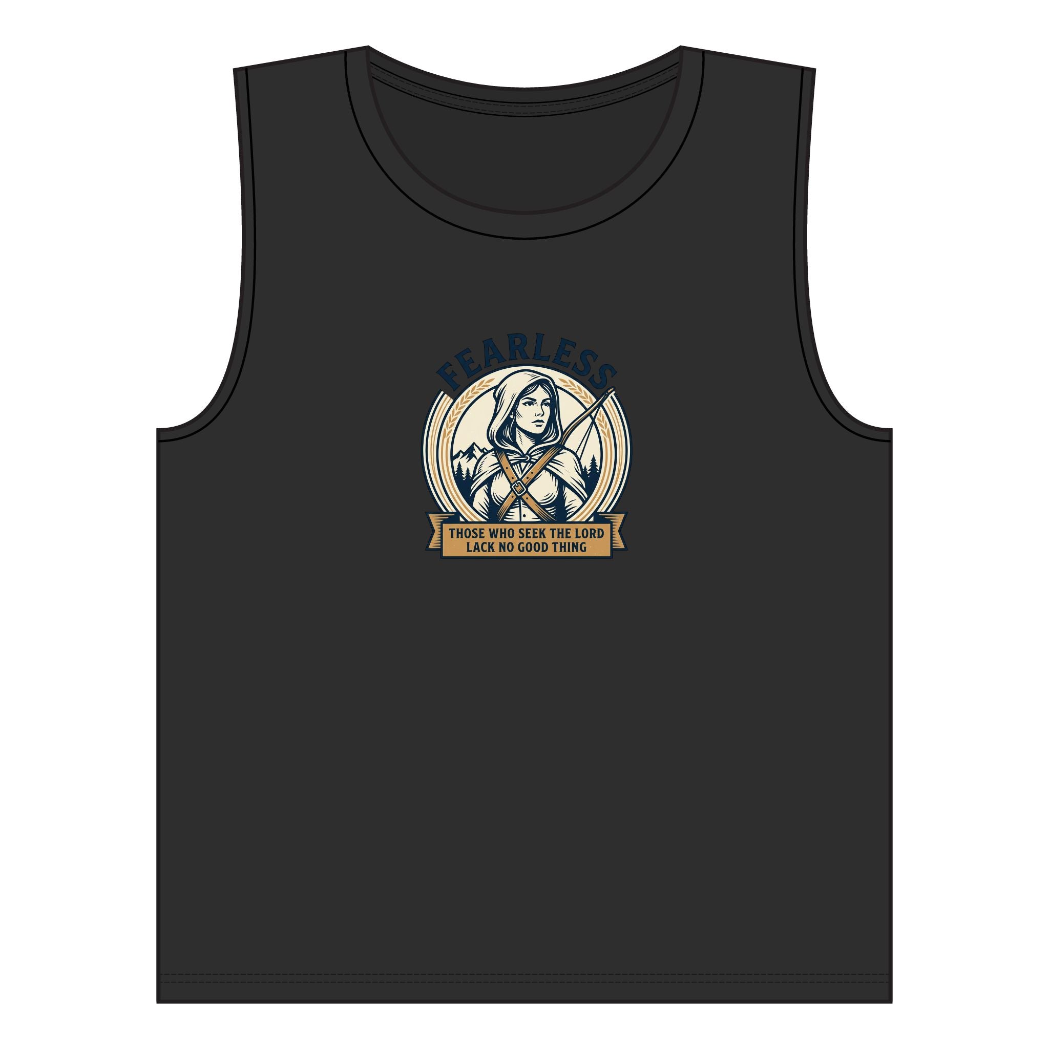 Fearless Women's Muscle Tank — "Fearless" Empowerment Graphic