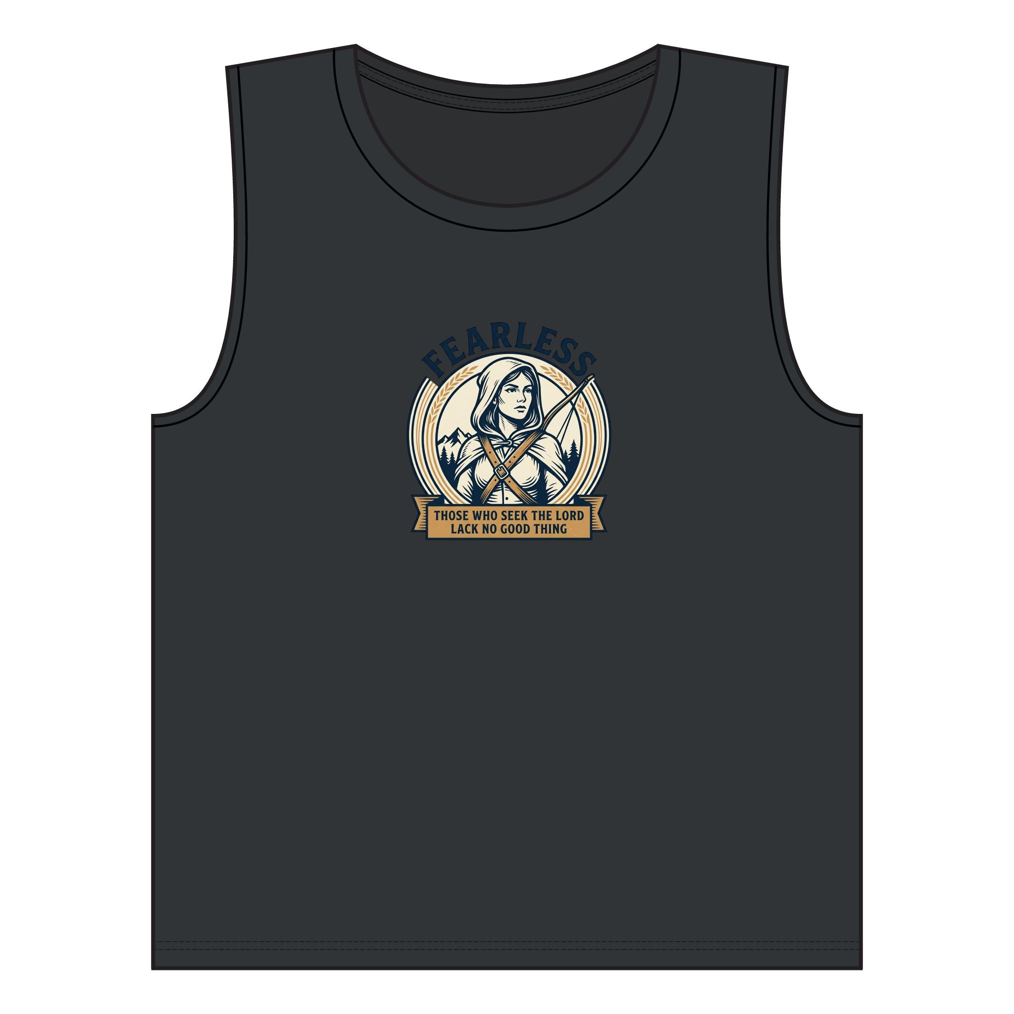 Fearless Women's Muscle Tank — "Fearless" Empowerment Graphic
