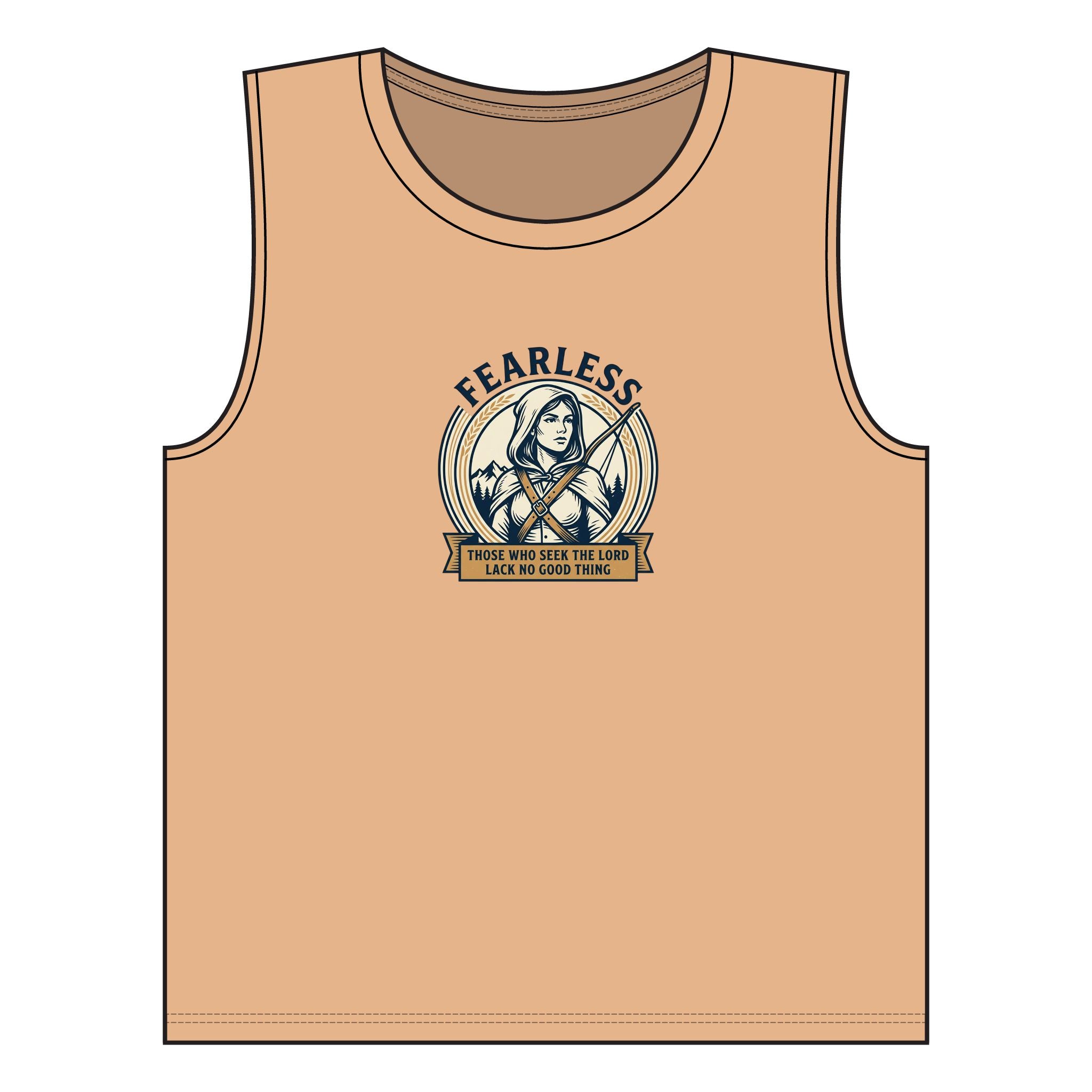 Fearless Women's Muscle Tank — "Fearless" Empowerment Graphic