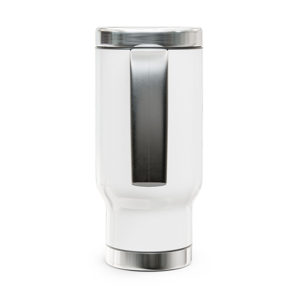 Travel Mug — Cute Frog with Pink Bow "First of All, Jesus Thinks I’m a Delight" Stainless Steel 14oz