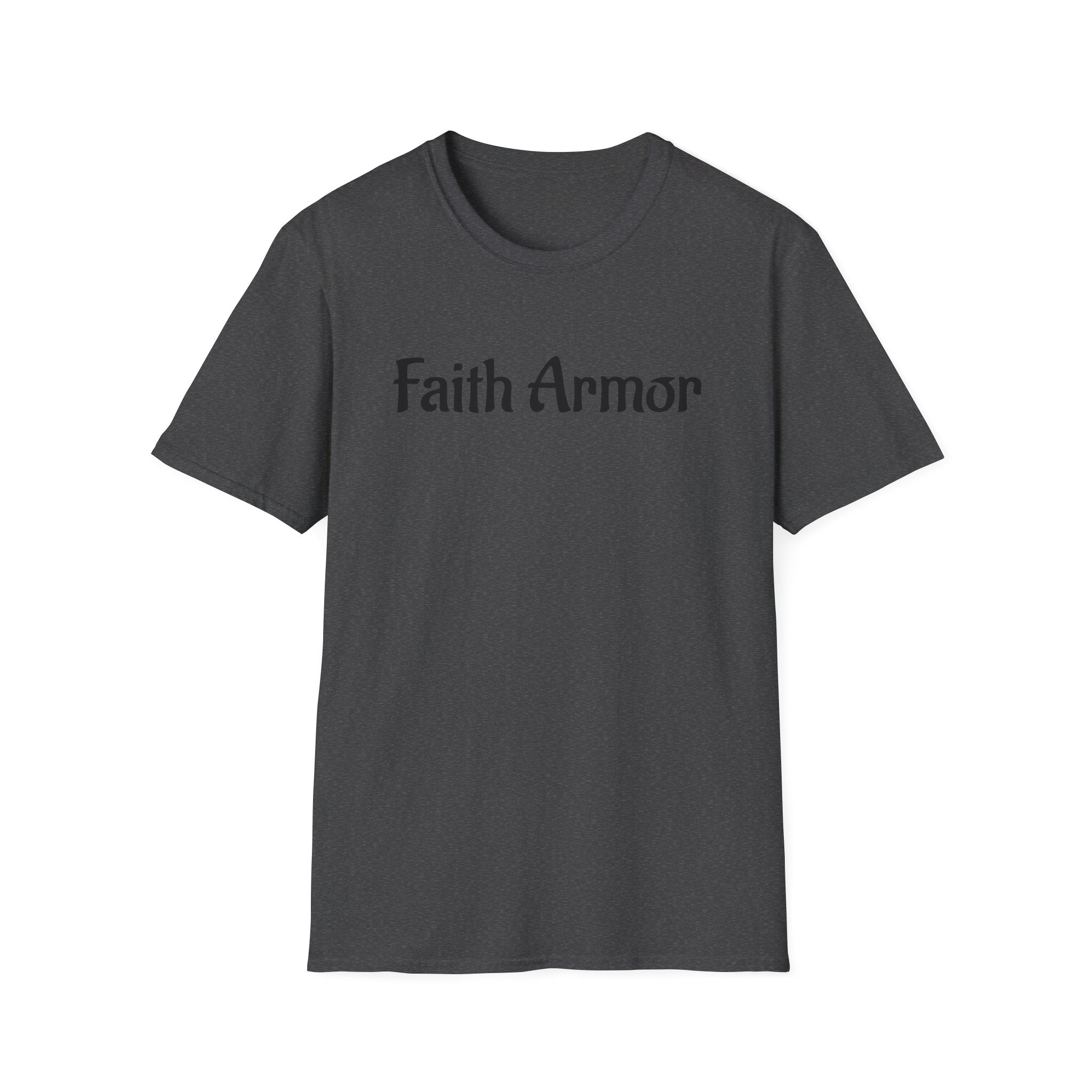 Minimalist White T‑Shirt with Subtle 'With Armor' Chest Text — Casual Everyday Tee