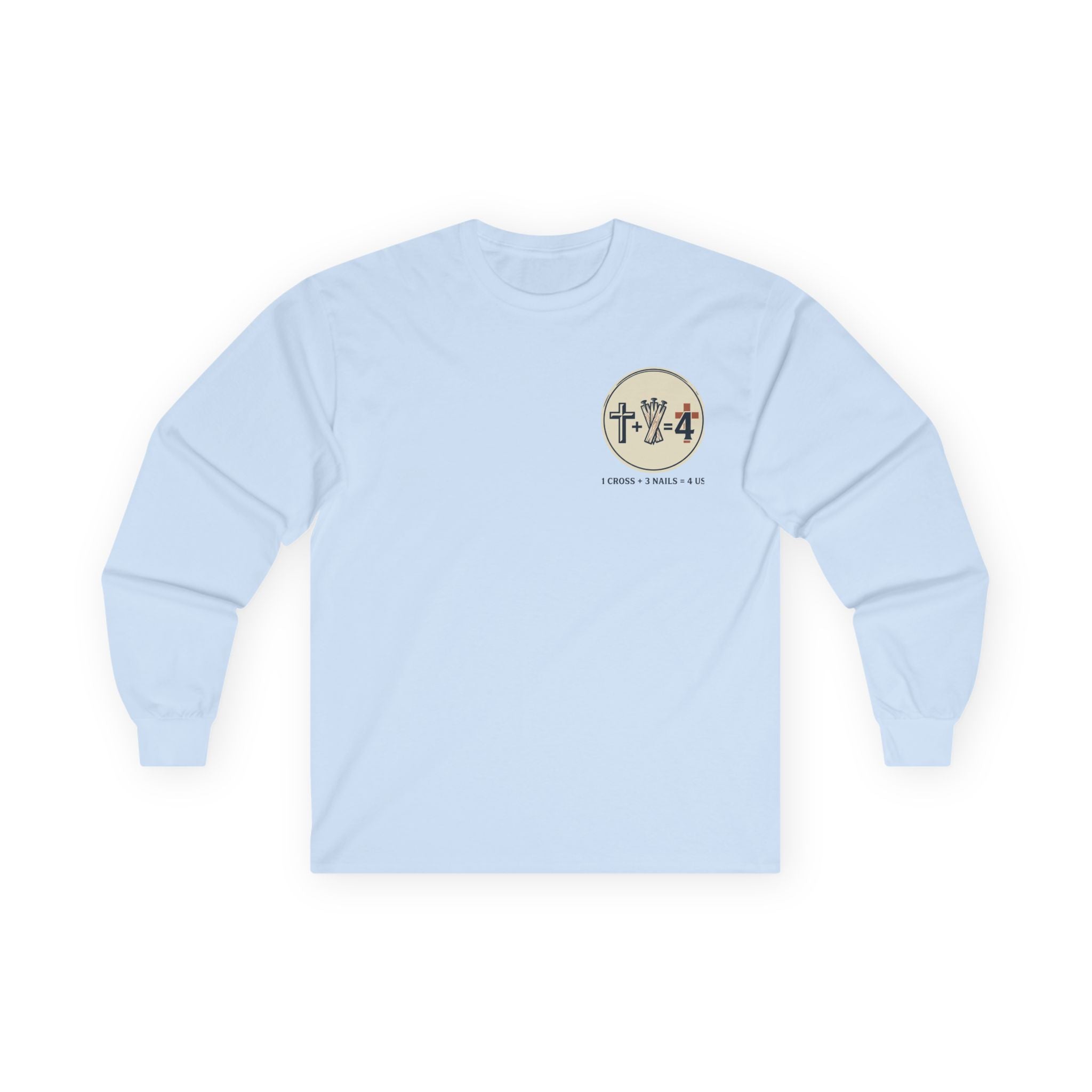 Christian Faith Long Sleeve Tee — "Cross. Wave. Fish." Minimalist Spiritual Shirt