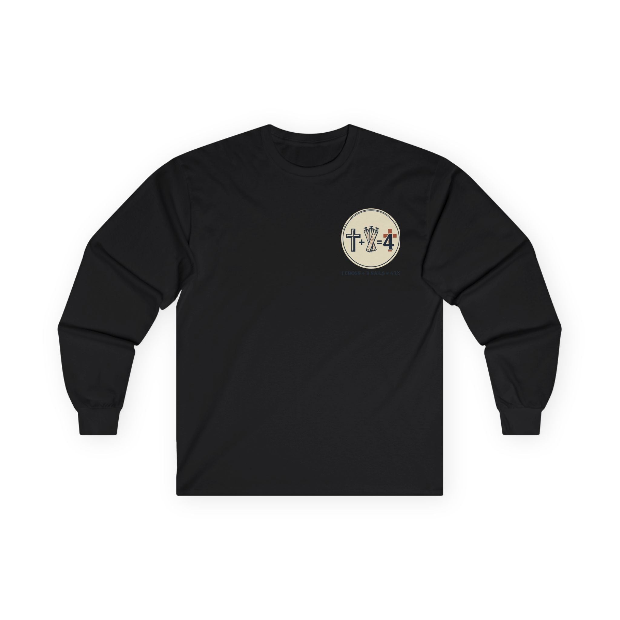 Christian Faith Long Sleeve Tee — "Cross. Wave. Fish." Minimalist Spiritual Shirt