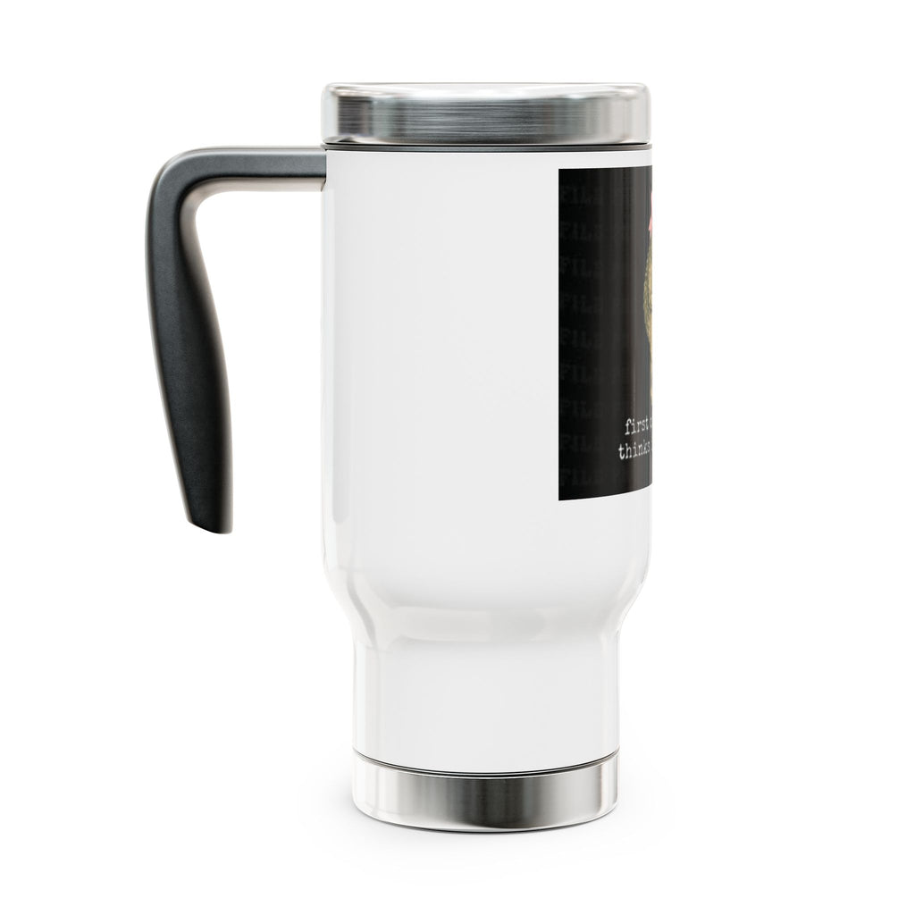 Travel Mug — Cute Frog with Pink Bow "First of All, Jesus Thinks I’m a Delight" Stainless Steel 14oz