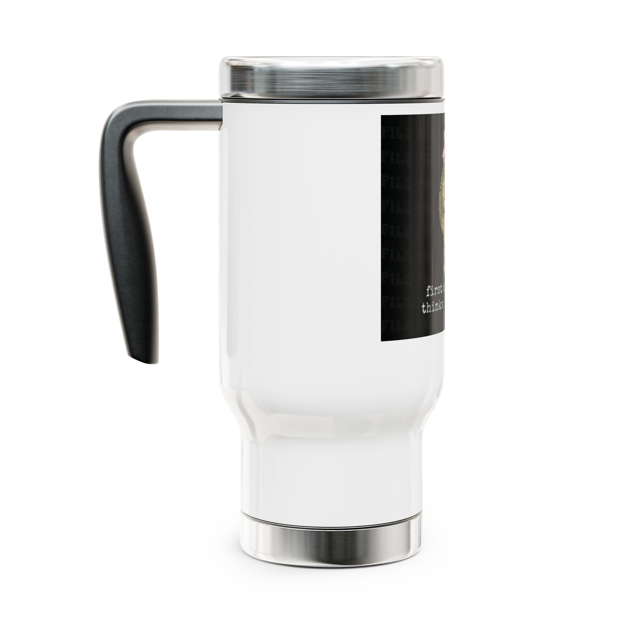 Travel Mug — Cute Frog with Pink Bow "First of All, Jesus Thinks I’m a Delight" Stainless Steel 14oz