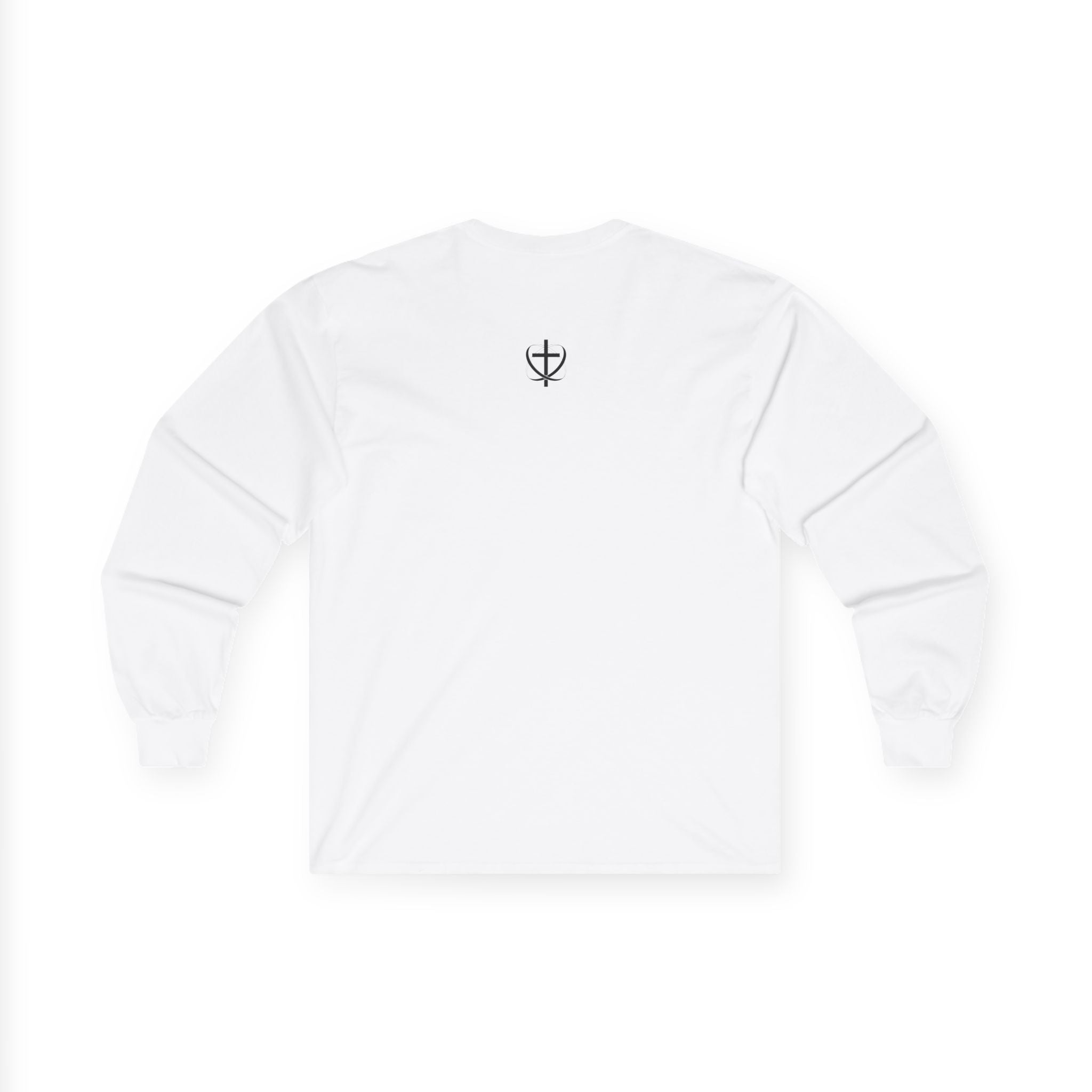 Christian Faith Long Sleeve Tee — "Cross. Wave. Fish." Minimalist Spiritual Shirt