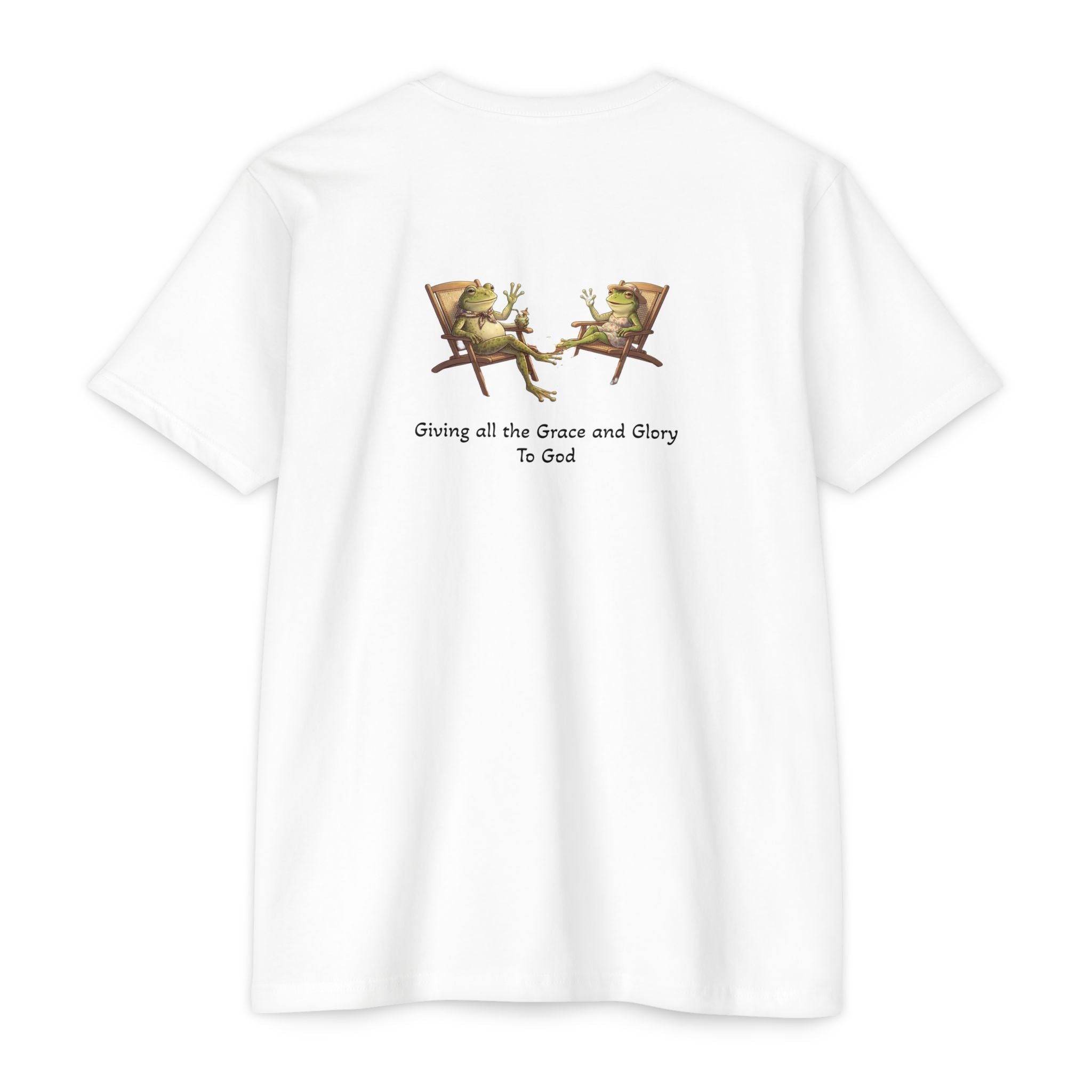 Christian Frog Relaxation Tee — "Giving all the Grace and Glory to God"