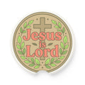 Jesus Is Lord Soapstone Car Coaster — Christian Cross Car Cup Holder Insert