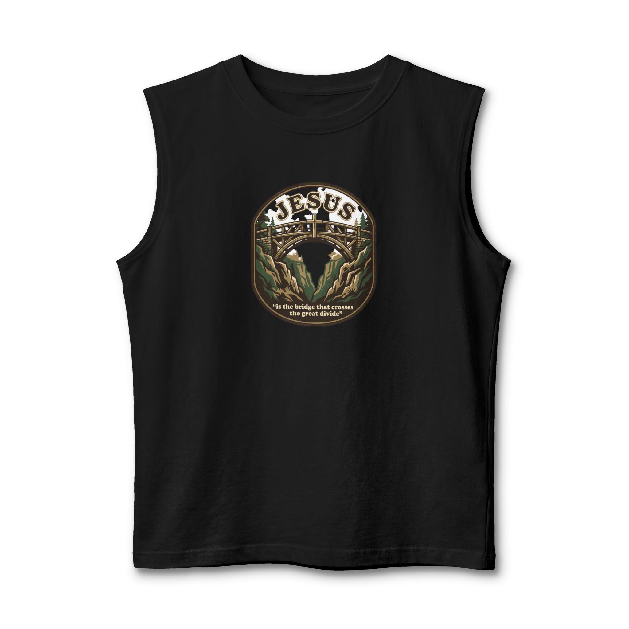 Jesus Mountain Graphic Tank Top — “Jesus is the bridge that connects the great divide”