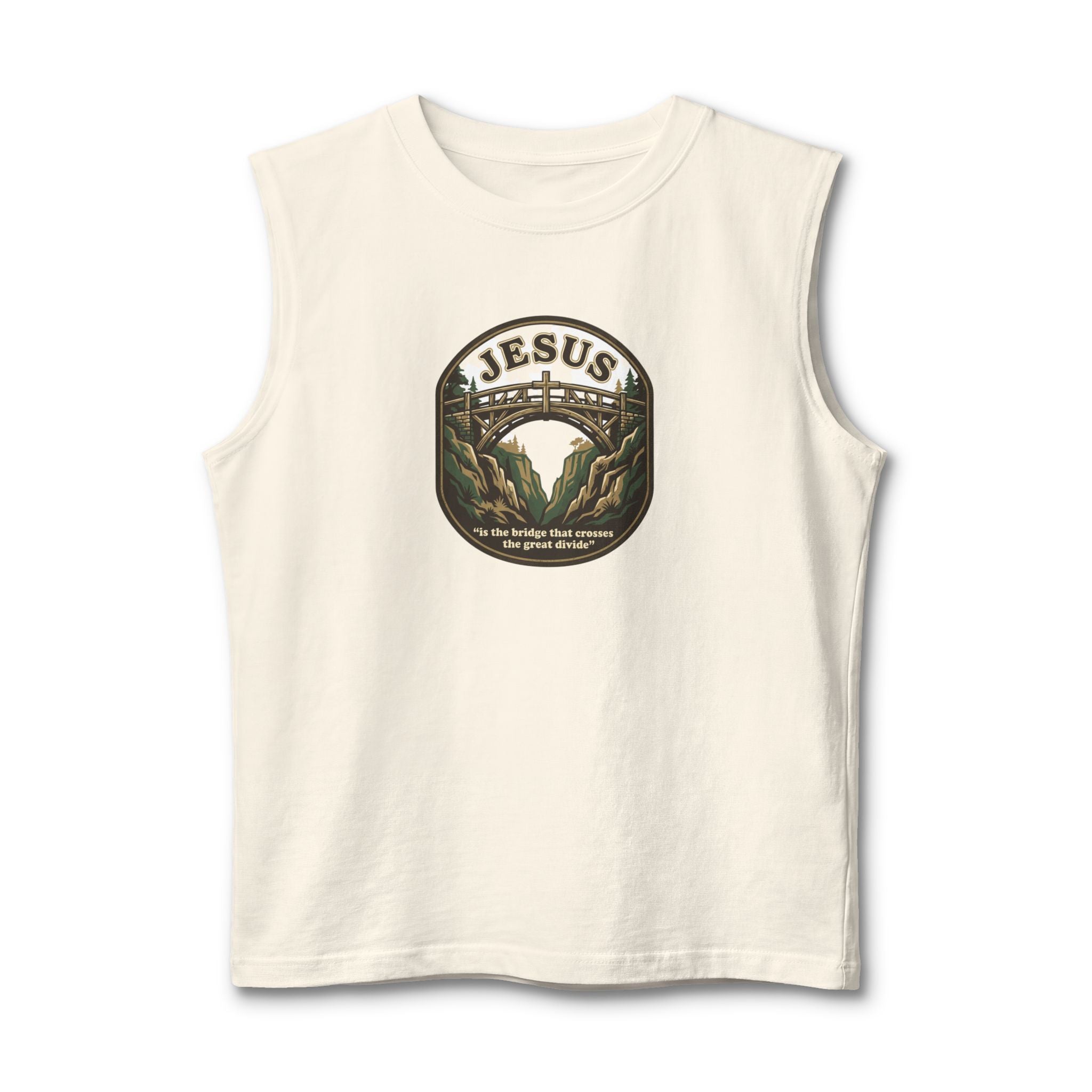 Jesus Mountain Graphic Tank Top — “Jesus is the bridge that connects the great divide”