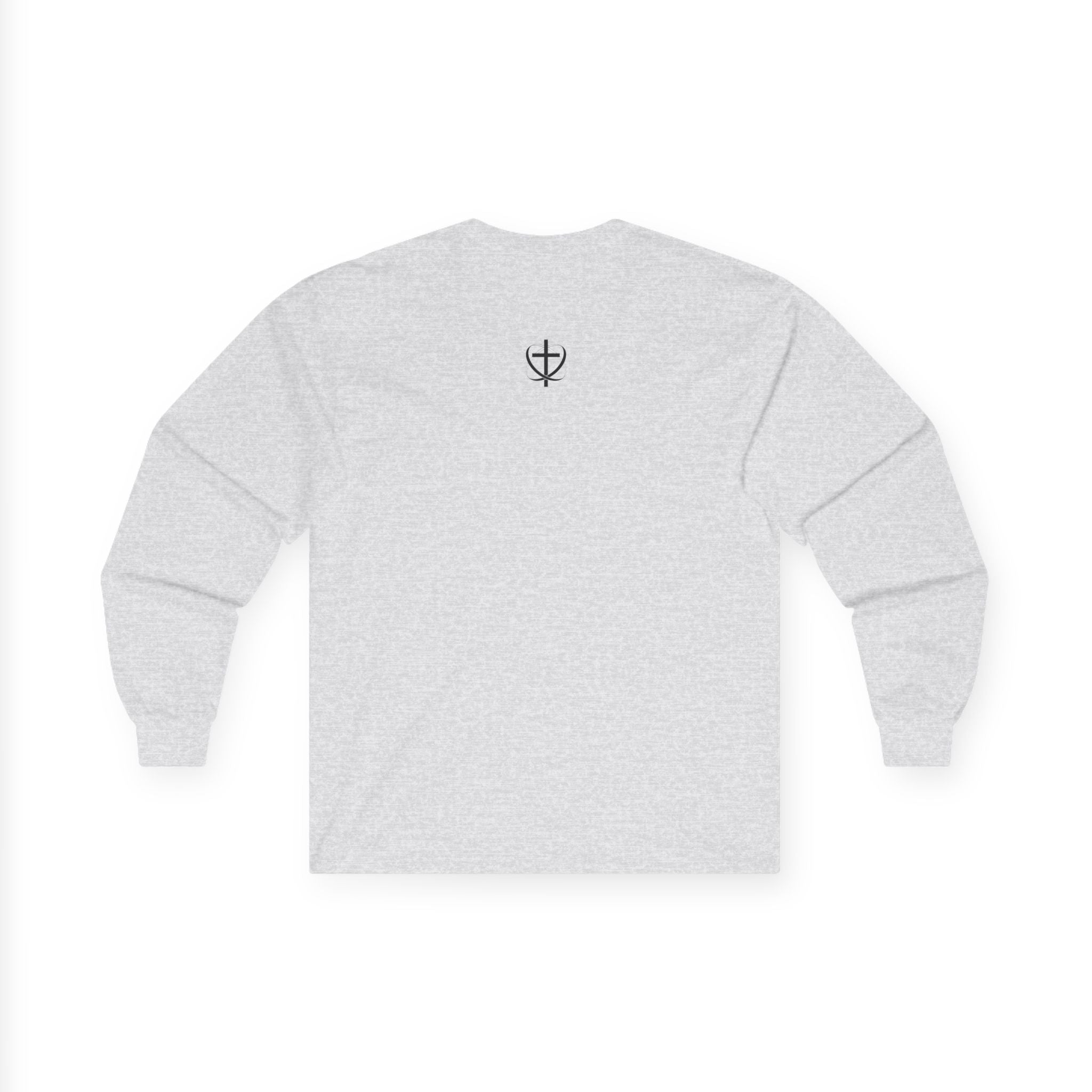 Christian Faith Long Sleeve Tee — "Cross. Wave. Fish." Minimalist Spiritual Shirt
