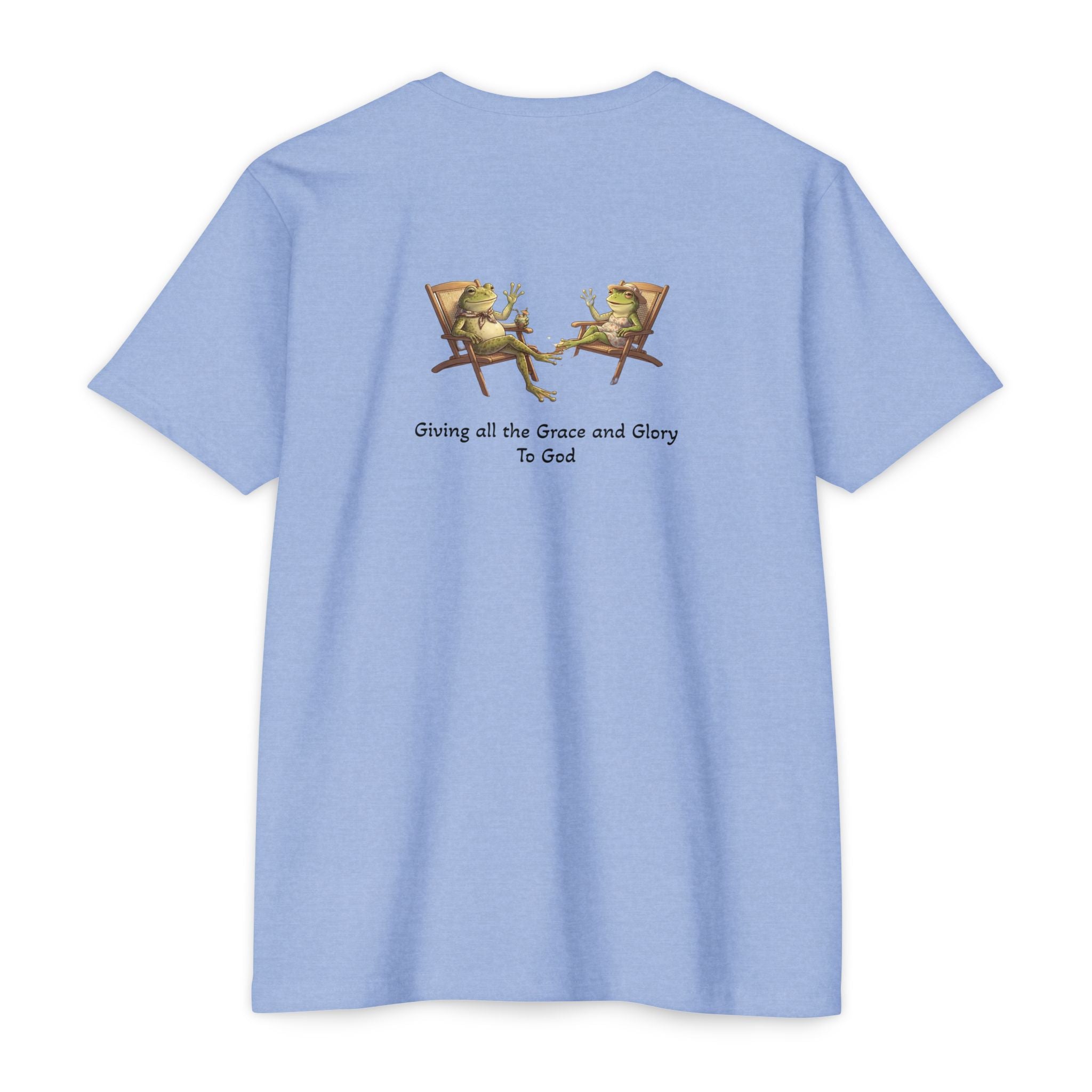 Christian Frog Relaxation Tee — "Giving all the Grace and Glory to God"