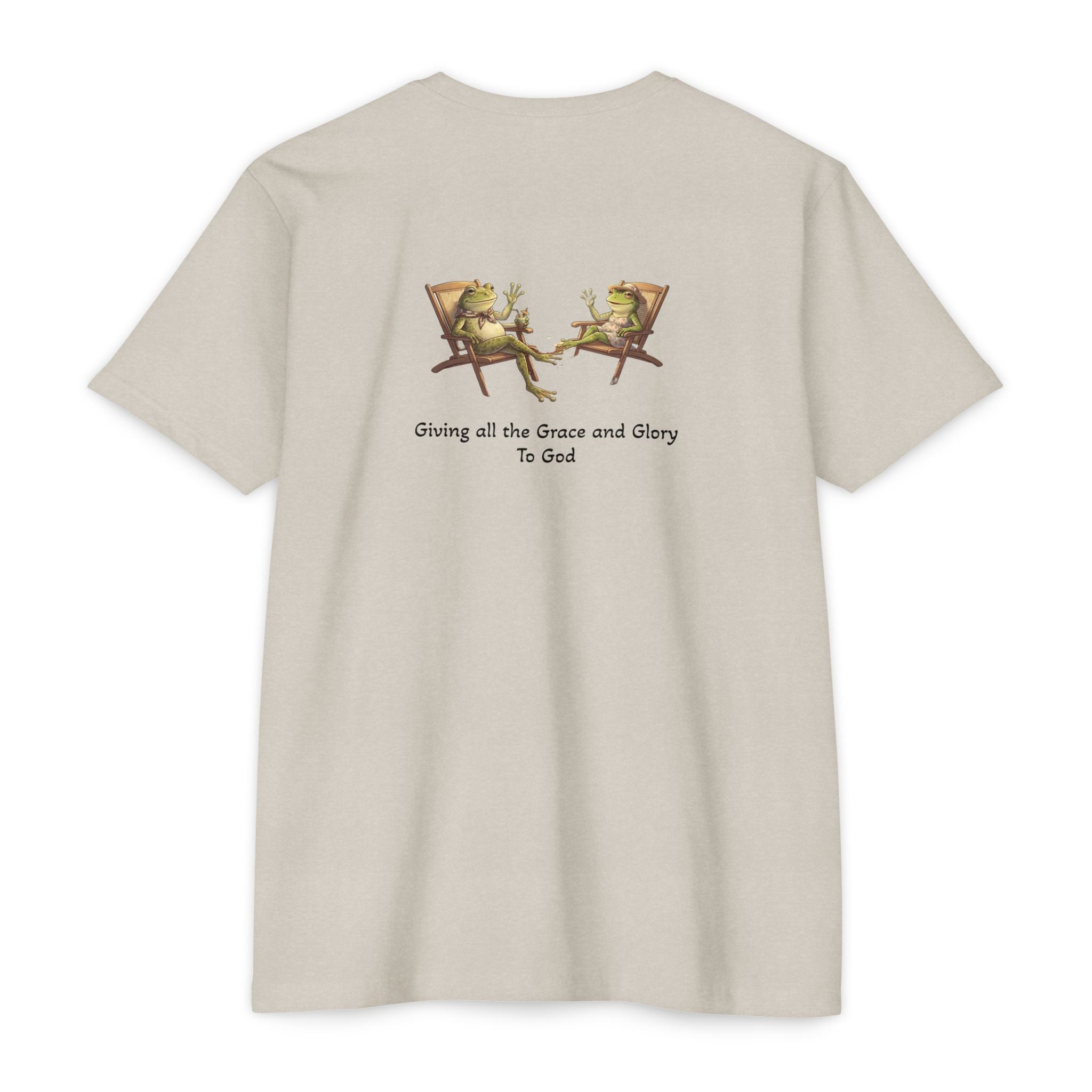 Christian Frog Relaxation Tee — "Giving all the Grace and Glory to God"
