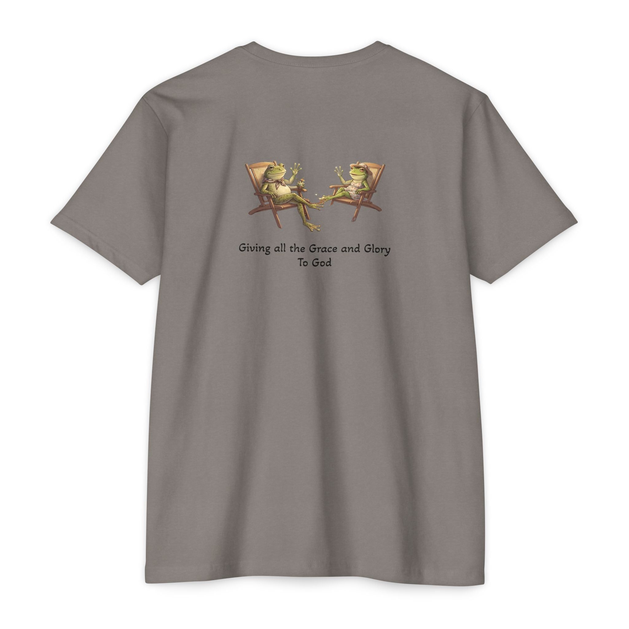 Christian Frog Relaxation Tee — "Giving all the Grace and Glory to God"