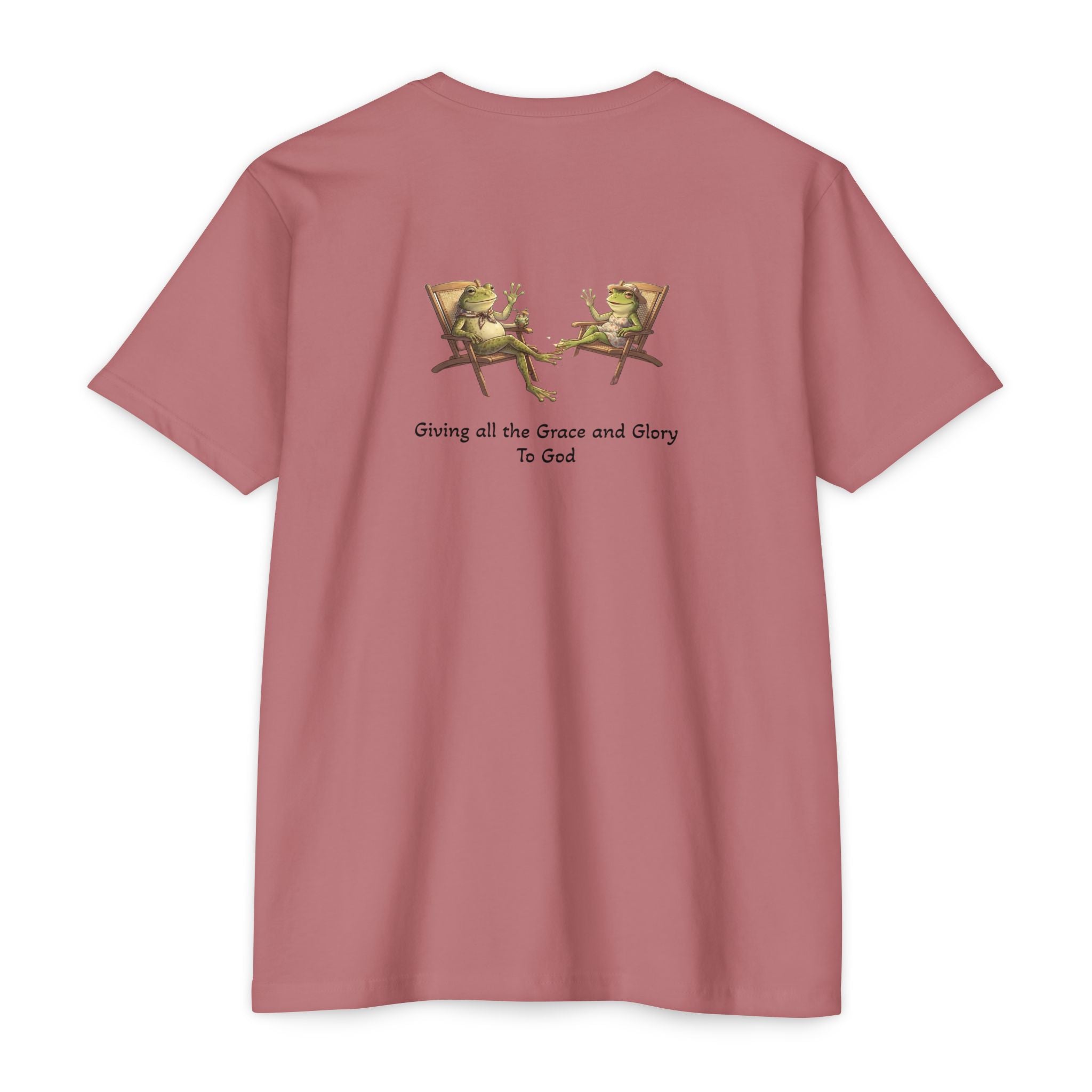 Christian Frog Relaxation Tee — "Giving all the Grace and Glory to God"
