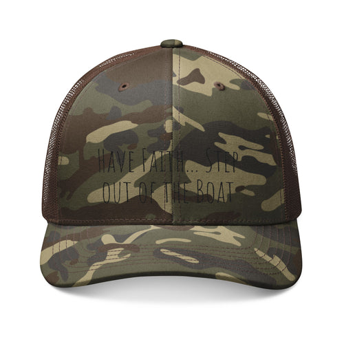Camo Trucker Cap — Embroidered 'Armor' Military-Style Mesh Hat