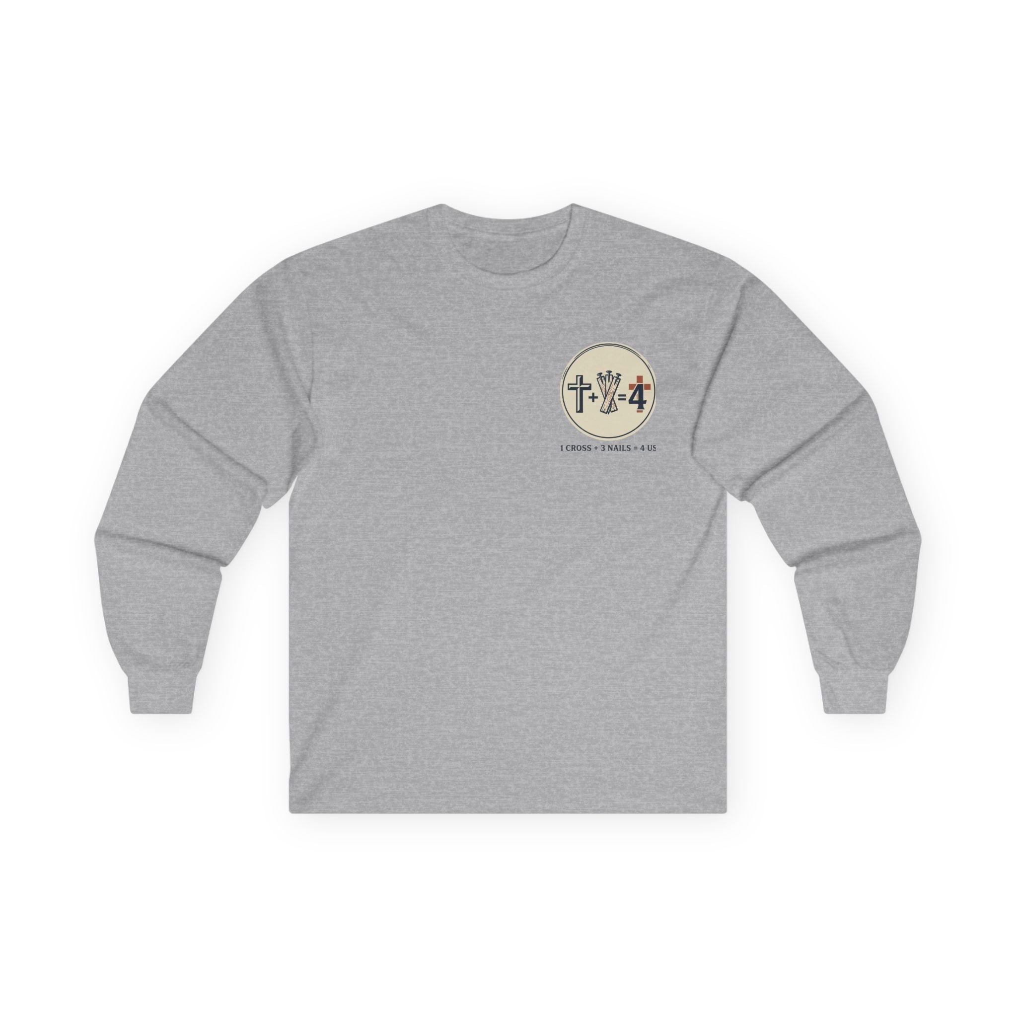 Christian Faith Long Sleeve Tee — "Cross. Wave. Fish." Minimalist Spiritual Shirt