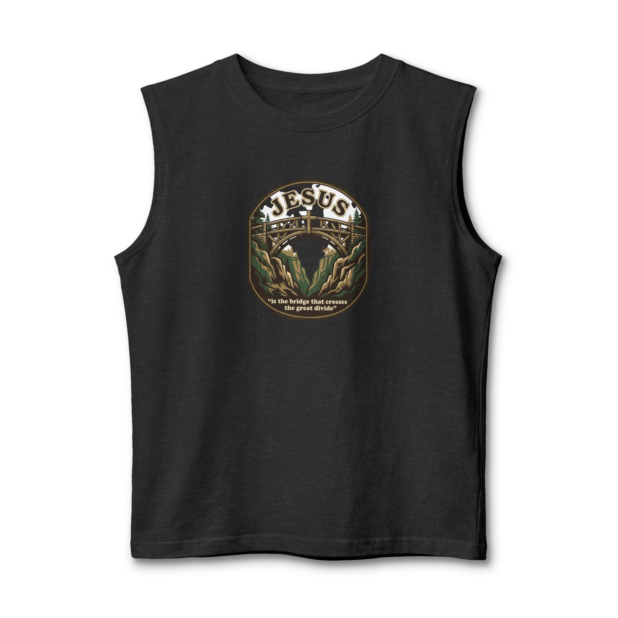 Jesus Mountain Graphic Tank Top — “Jesus is the bridge that connects the great divide”