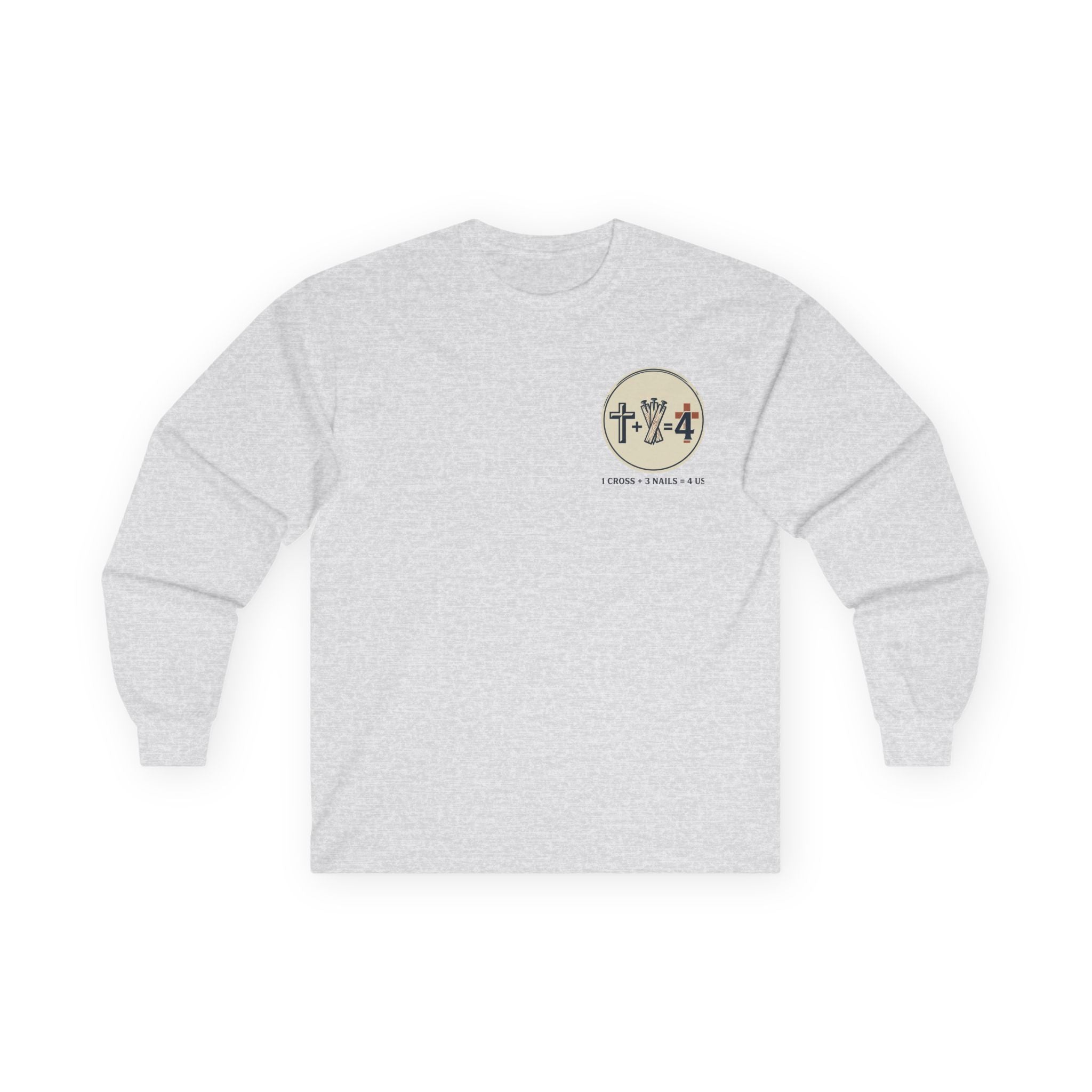 Christian Faith Long Sleeve Tee — "Cross. Wave. Fish." Minimalist Spiritual Shirt