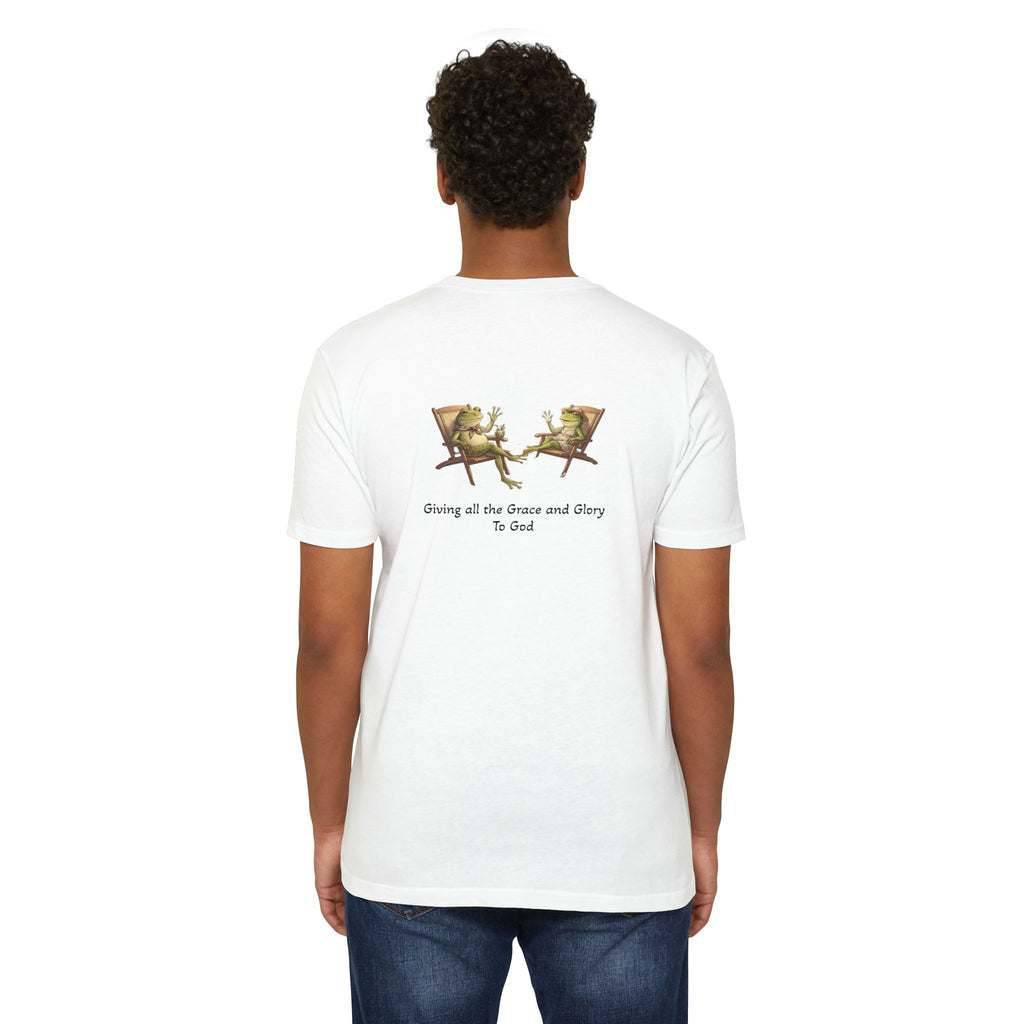 Christian Frog Relaxation Tee — "Giving all the Grace and Glory to God"