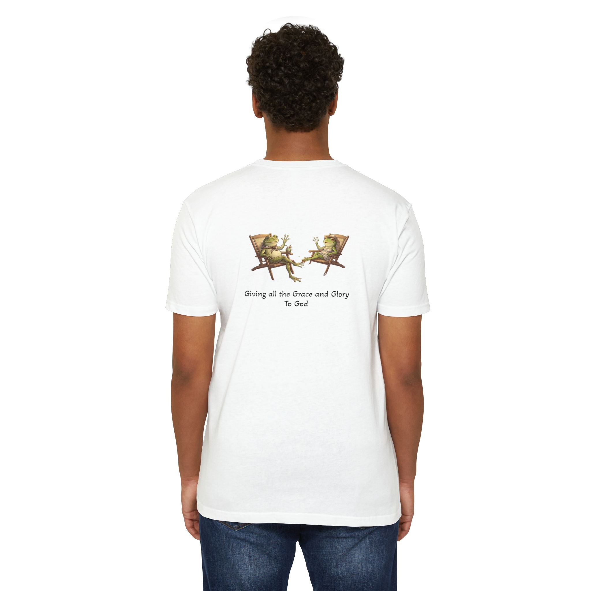 Christian Frog Relaxation Tee — "Giving all the Grace and Glory to God"