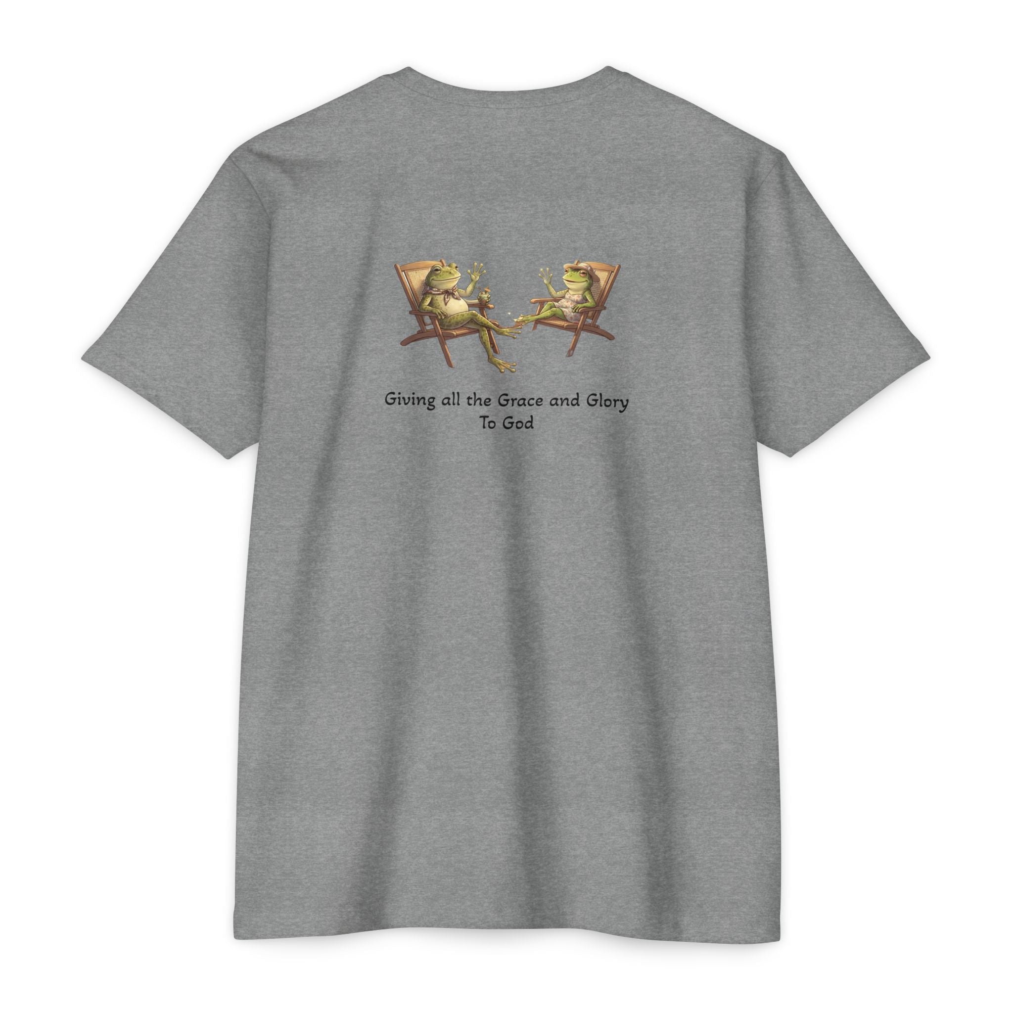 Christian Frog Relaxation Tee — "Giving all the Grace and Glory to God"