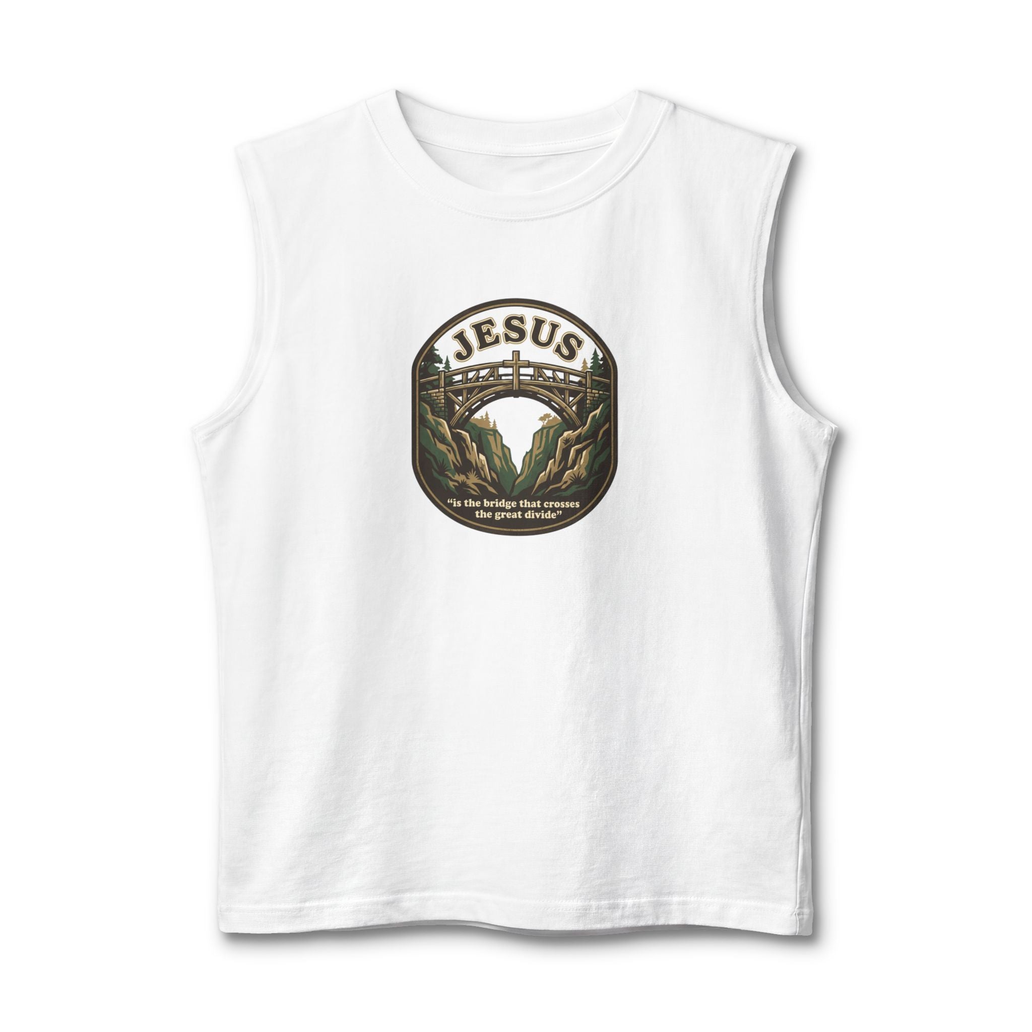 Jesus Mountain Graphic Tank Top — “Jesus is the bridge that connects the great divide”