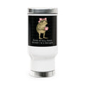 Travel Mug — Cute Frog with Pink Bow "First of All, Jesus Thinks I’m a Delight" Stainless Steel 14oz